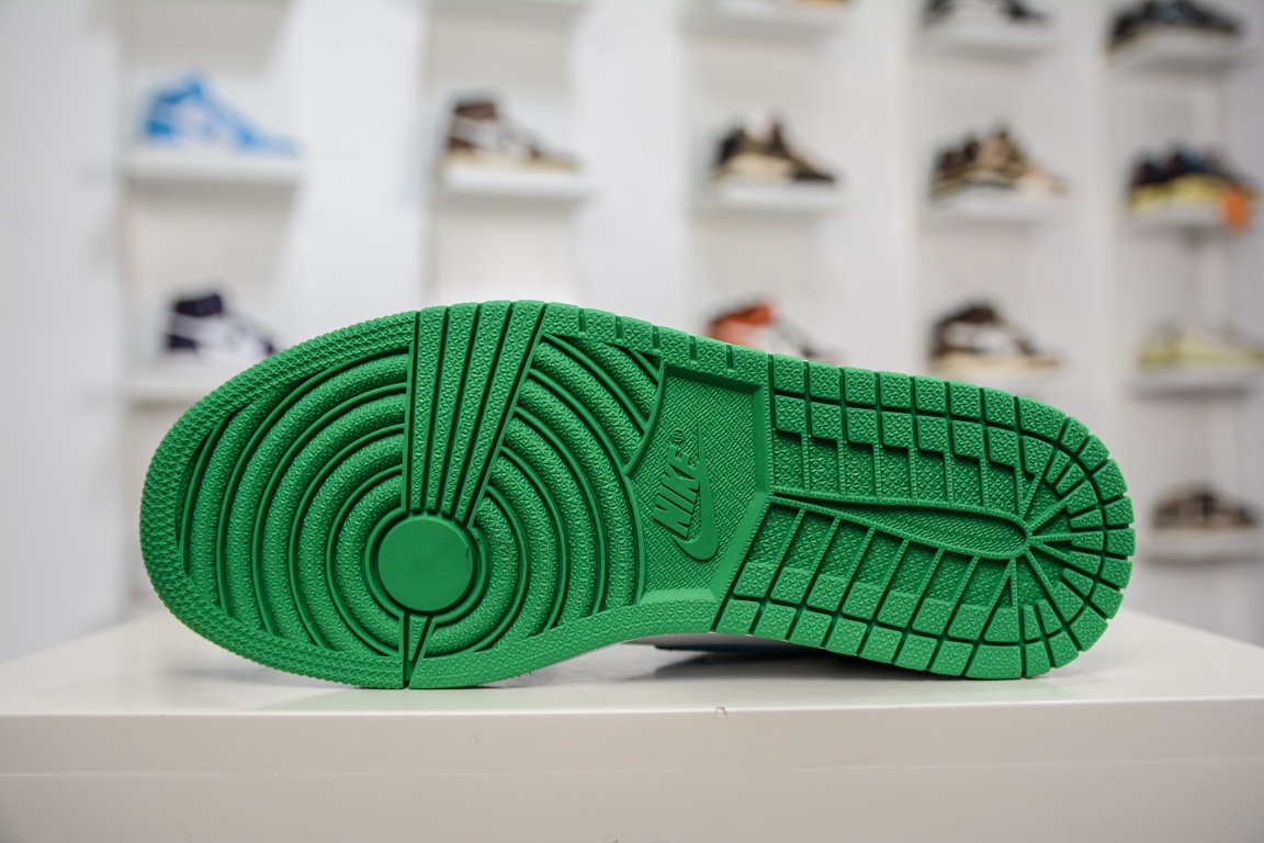 Original Air Jordan 1 Low white, green and blue AJ1 low-top casual sneakers DC0774-304