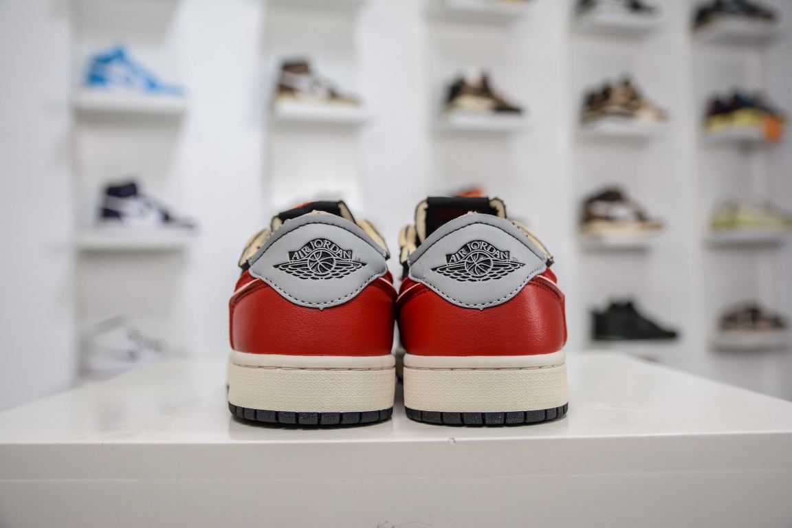 200 原装Air Jordan 1 Retro Low OG EX 黑灰红 DV0982-006