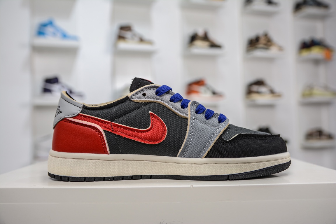 200 原装Air Jordan 1 Retro Low OG EX 黑灰红 DV0982-006