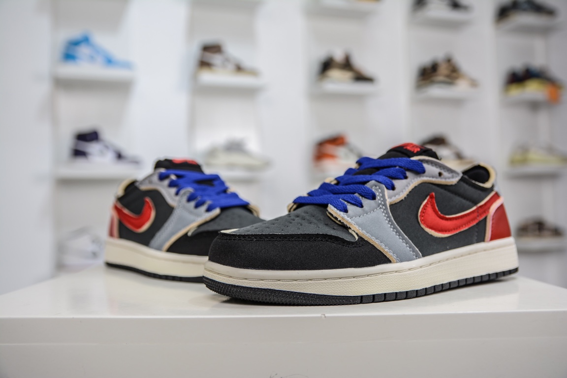 200 原装Air Jordan 1 Retro Low OG EX 黑灰红 DV0982-006