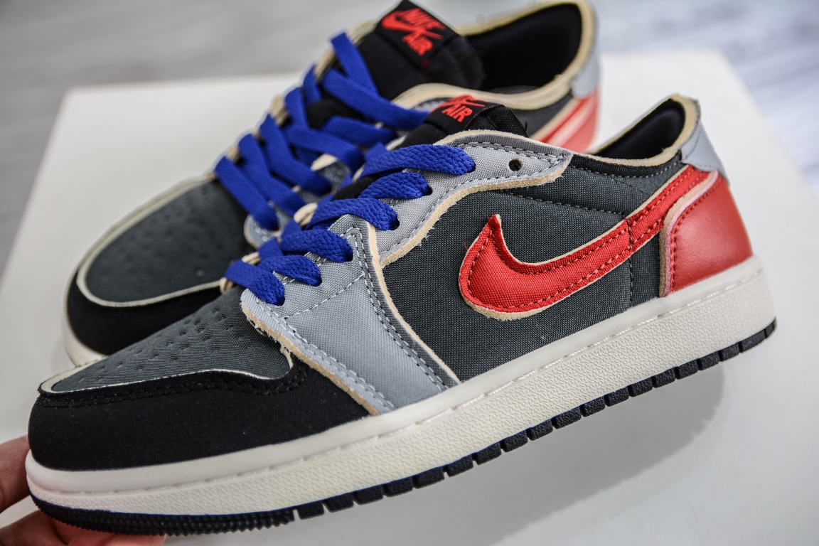 200 原装Air Jordan 1 Retro Low OG EX 黑灰红 DV0982-006
