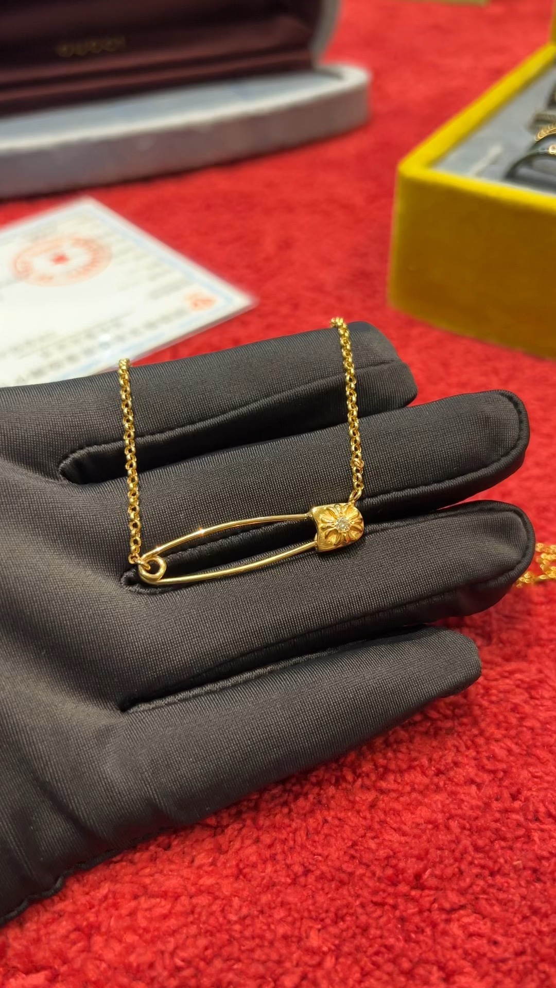 Gold-plated custom with diamond setting