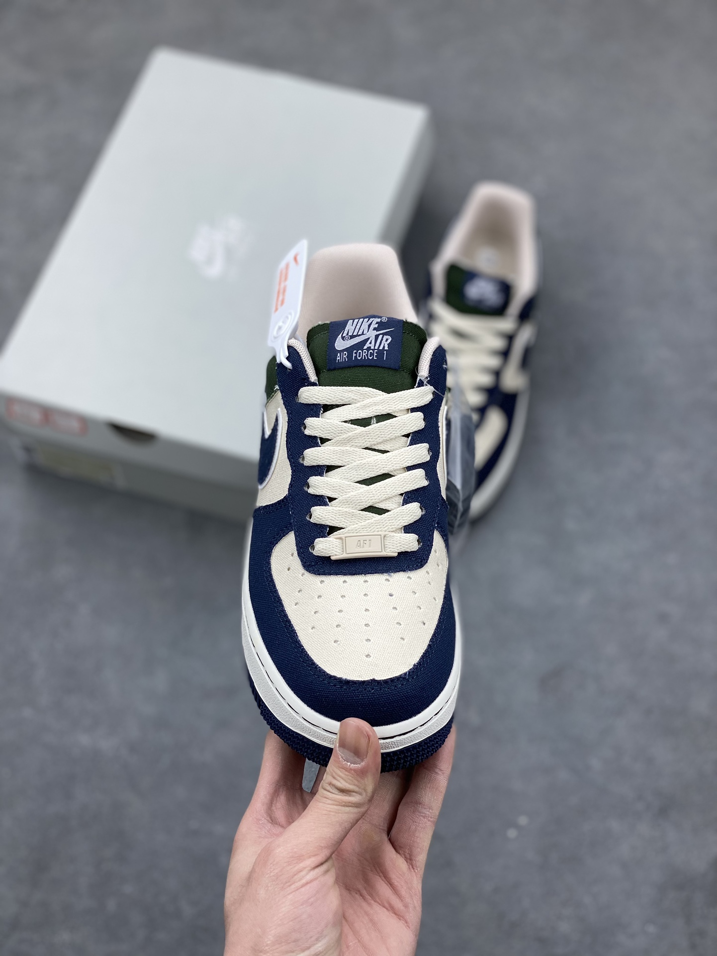 Nike Air Force 1 '07 Low-Top Sneakers - Navy, Green, and Beige Limited Edition 3 i1676571201 6172 1