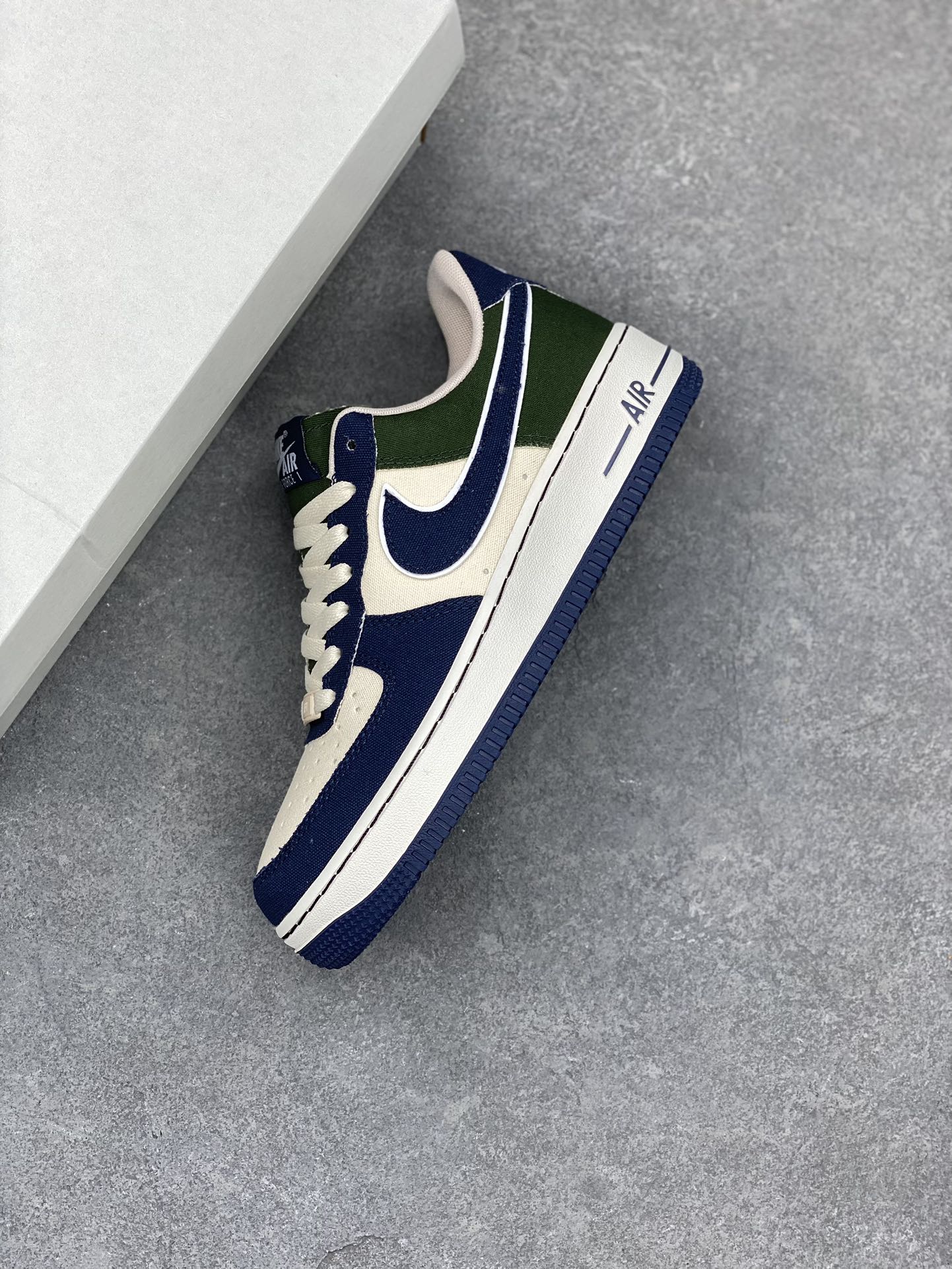 Nike Air Force 1 '07 Low-Top Sneakers - Navy, Green, and Beige Limited Edition 8 i1676571201 6301 6