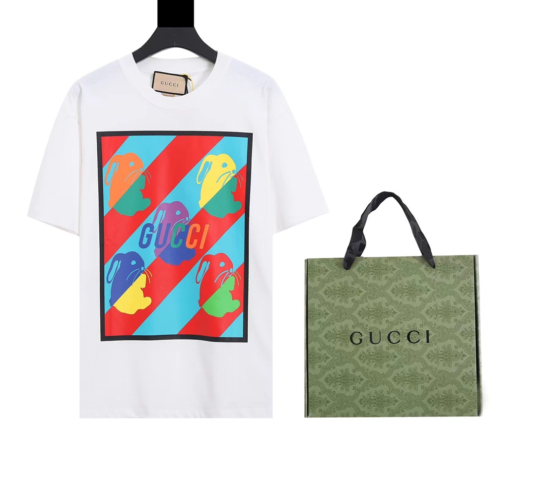 180（配手提盒包装） Gucci 2023ss新年系列兔子T恤