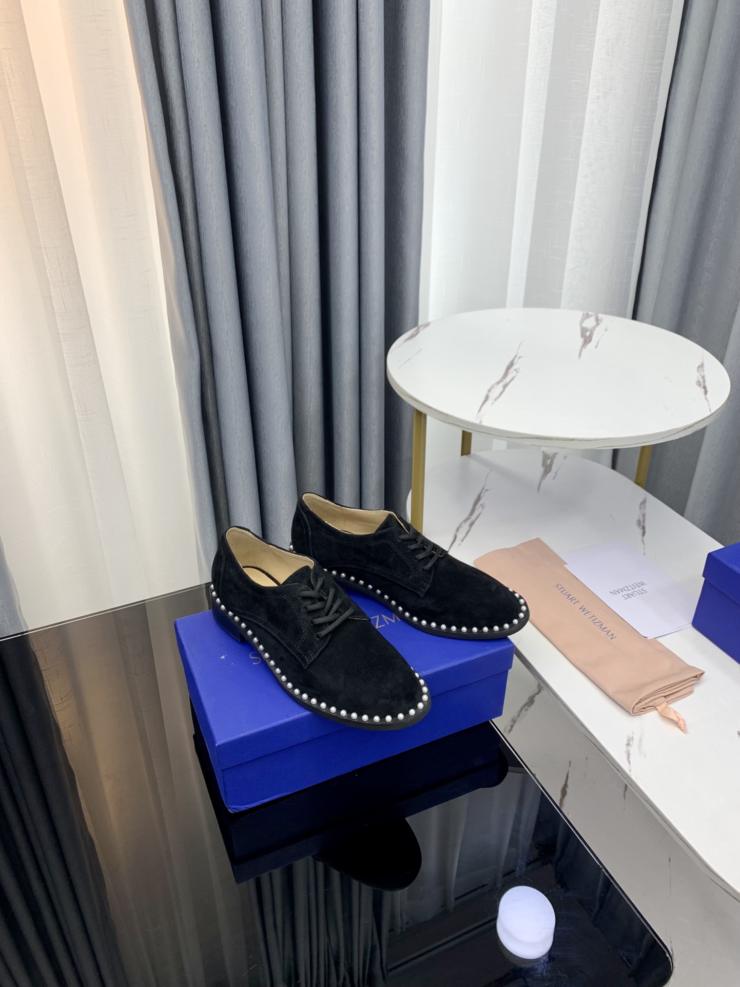 Stuart Weitzman SW 2023 Queen of Fame – Elegant Pearl Flat Shoes with Comfort. - 图片 3