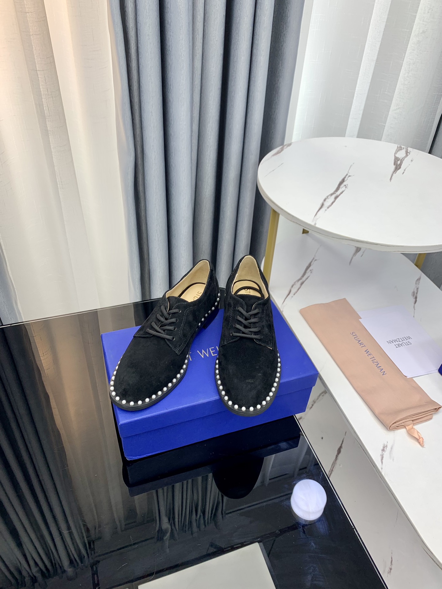 Stuart Weitzman SW 2023 Queen of Fame – Elegant Pearl Flat Shoes with Comfort. - 图片 2