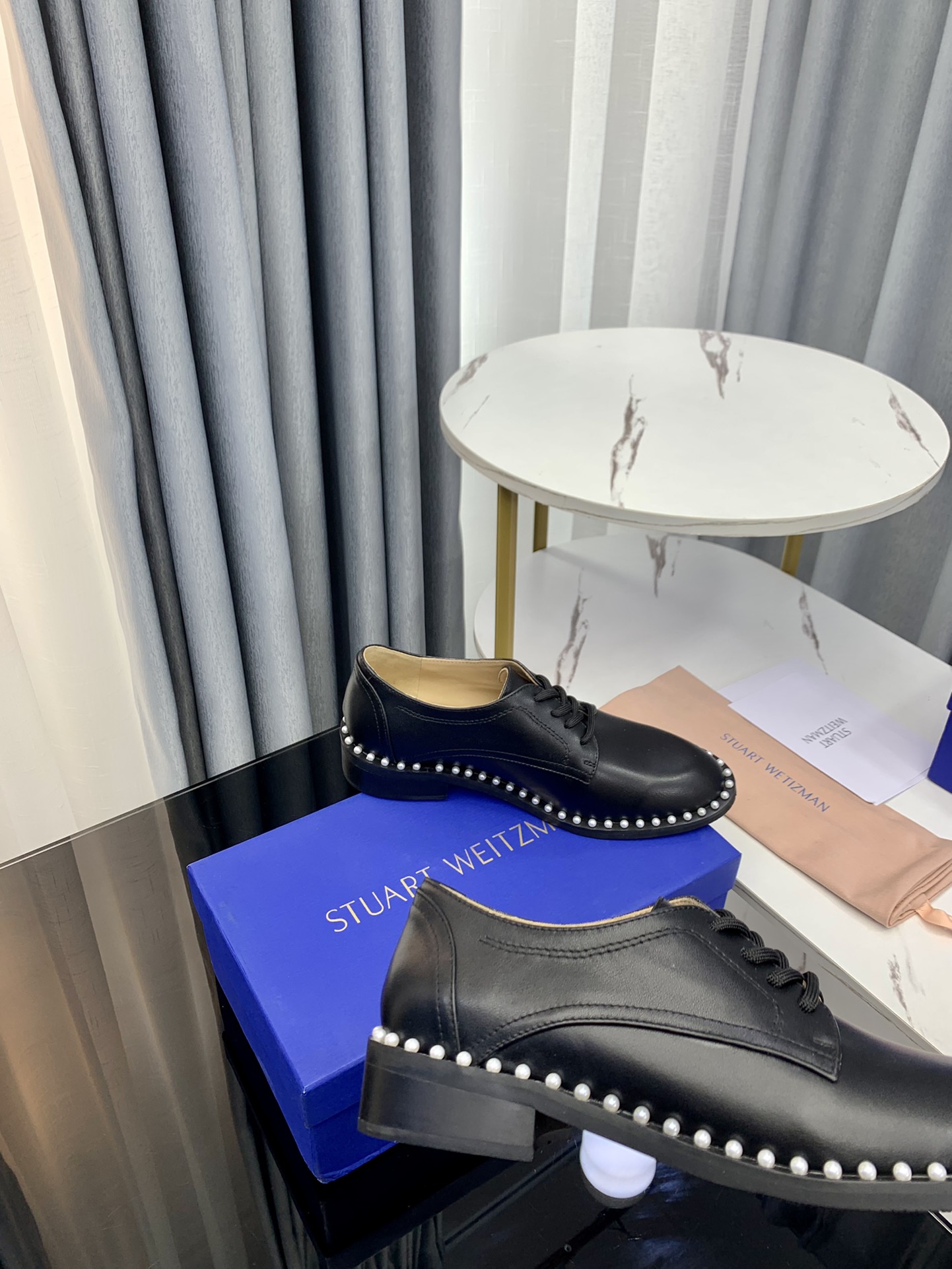 Stuart Weitzman SW 2023 Queen of Fame Flat Shoes: Elegant Pearl Decoration, Comfortable and Stylish. - 图片 4