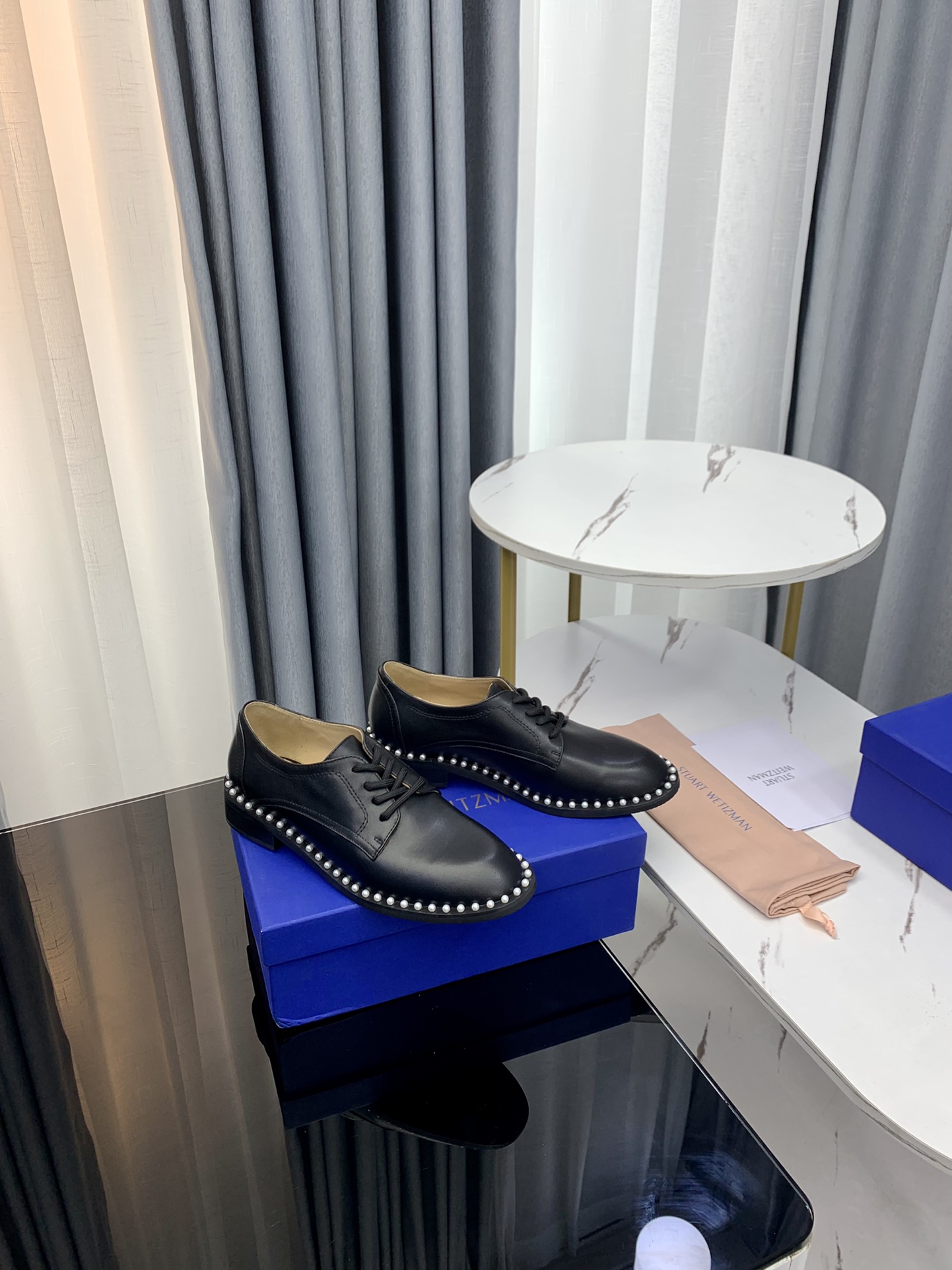 Stuart Weitzman SW 2023 Queen of Fame Flat Shoes: Elegant Pearl Decoration, Comfortable and Stylish. - 图片 8