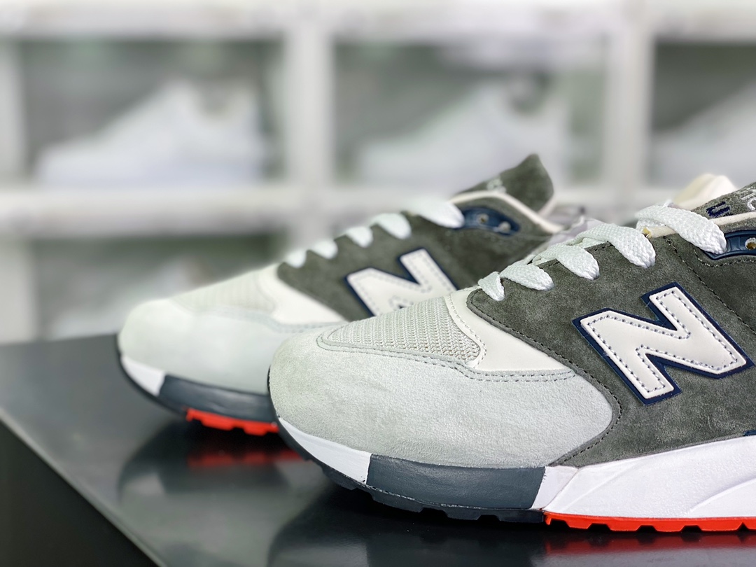 NBNew Balance M998 Made in USA high-end American pedigree jogging shoes ”Light Gray Dark Gray Blue Orange” CREA