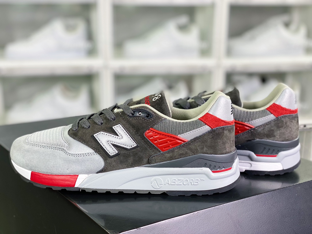 New Balance M998 Made in USA high-end American origin jogging shoes ”grey silver dark gray red” M998CPL