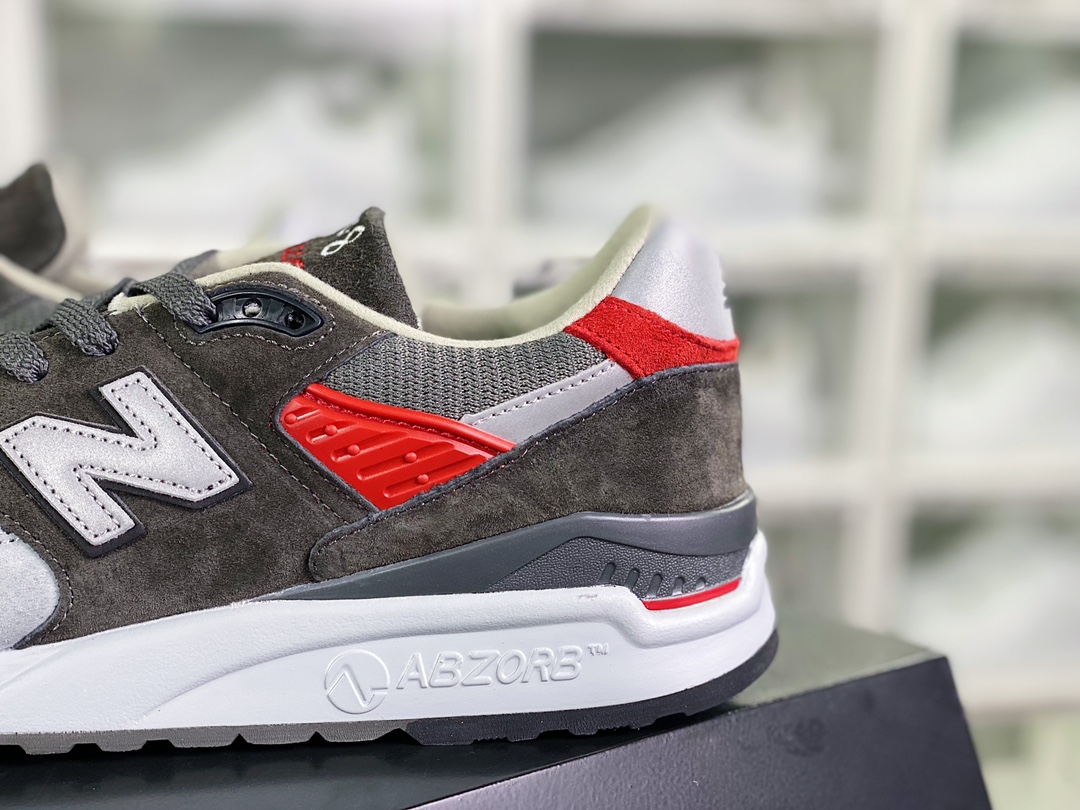 New Balance M998 Made in USA high-end American origin jogging shoes ”grey silver dark gray red” M998CPL