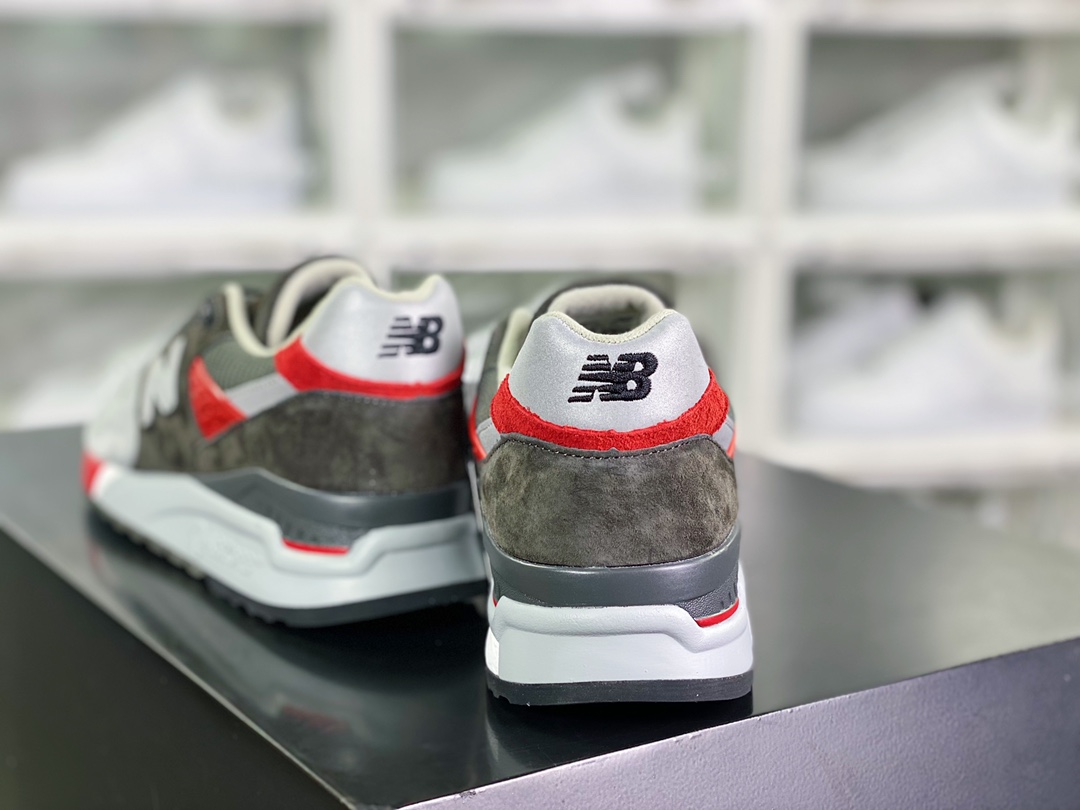 New Balance M998 Made in USA high-end American origin jogging shoes ”grey silver dark gray red” M998CPL