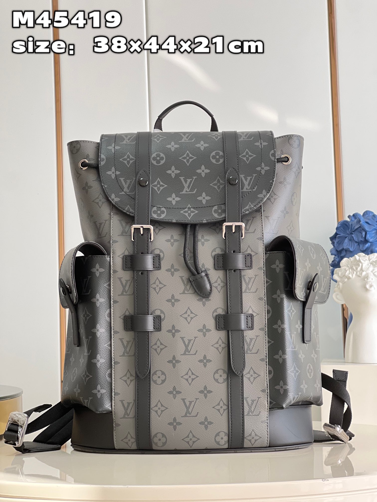 Louis Vuitton LV Christopher Fashion
 Bags Backpack Black Grey Monogram Canvas M45419