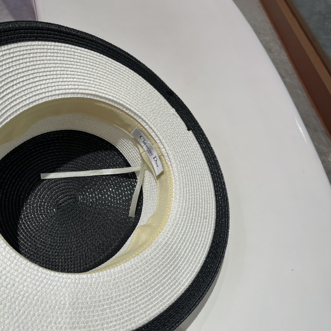  Dior迪奥草帽，太阳帽，沙滩遮阳帽帽，名媛风，头围57cm