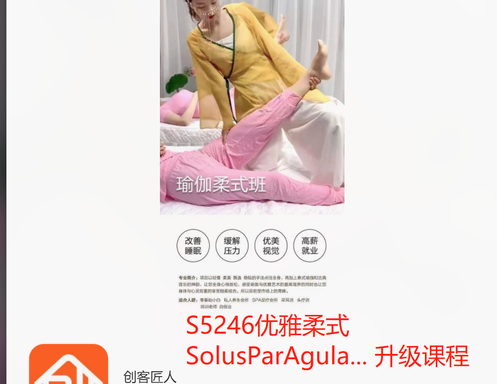 【29[红包]·S5246优雅柔式SolusParAgula… 升级课程】