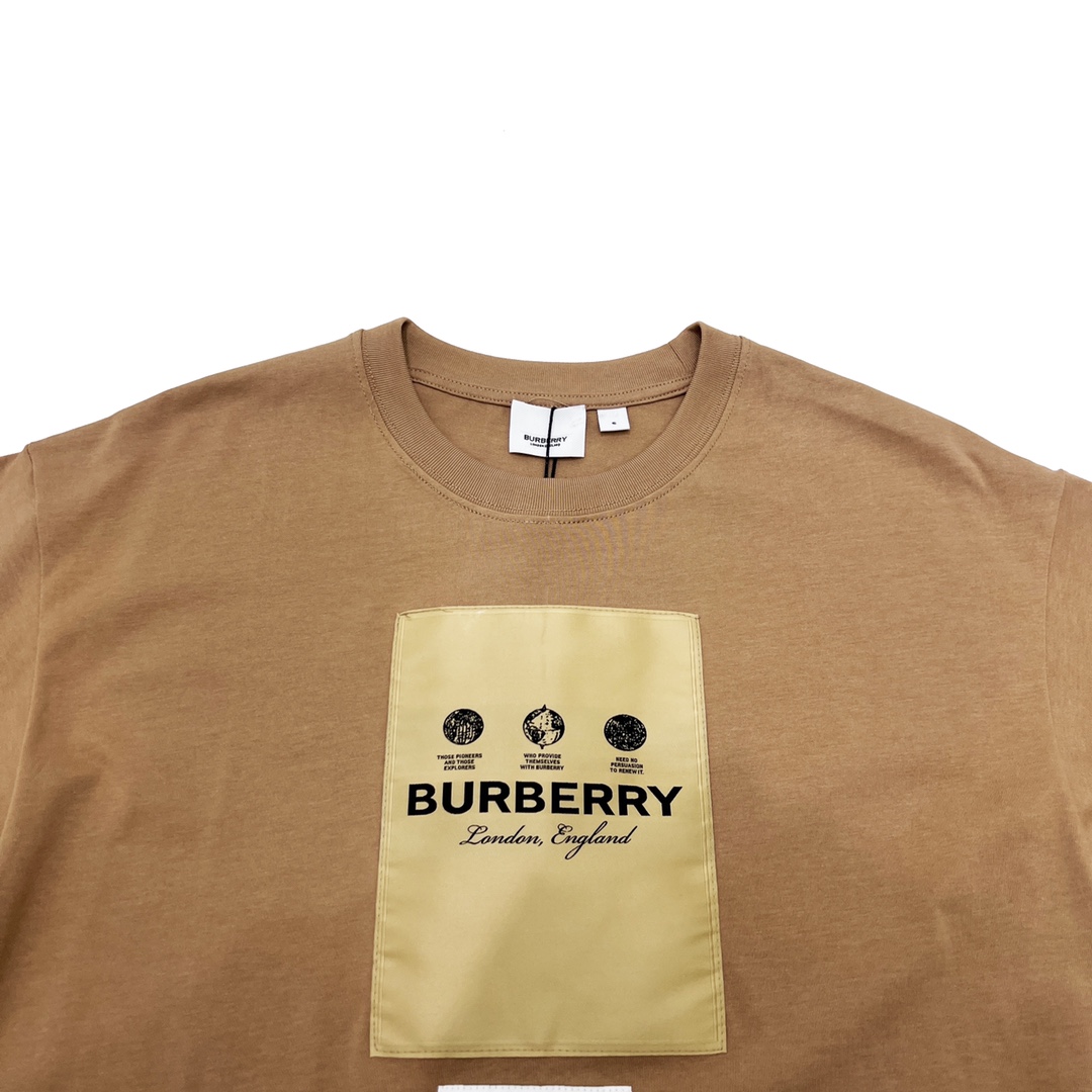 160 Burberry/巴宝莉23ss 胸前贴布标签短袖T恤精选260g