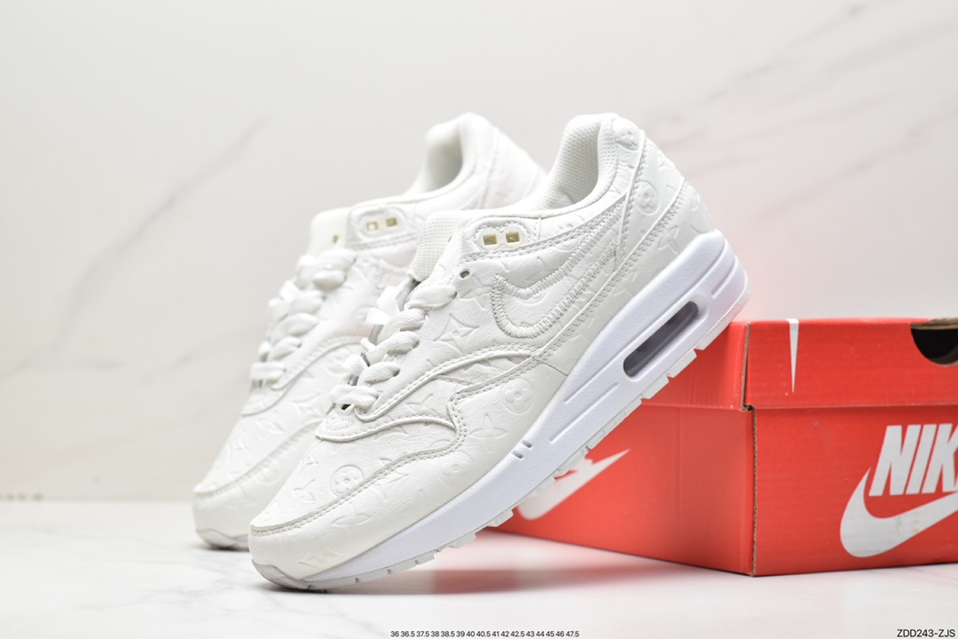 230 Louis Vuitton x Nike Air Max 1 Premium”Beige White/LV Monogram”初代复慢跑鞋“米白LV压纹老花”DA8301-558