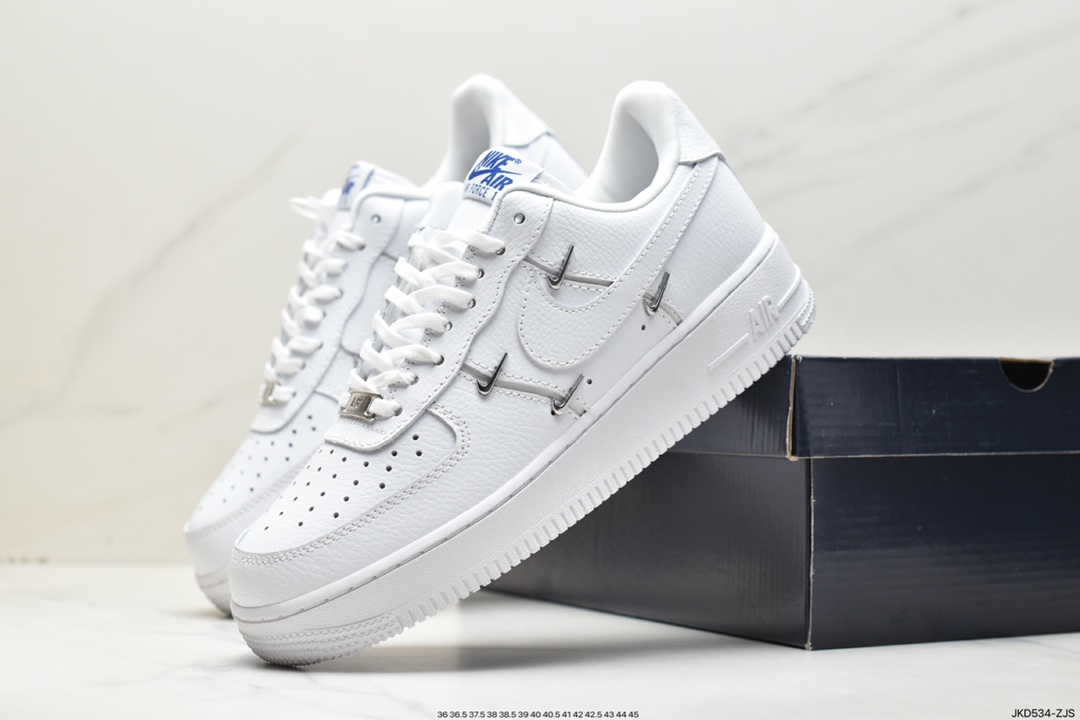 160 泫雅同款Nike Air Force 1'07 LX”Chrome Luxe” 四钩 白蓝 CT1990-100