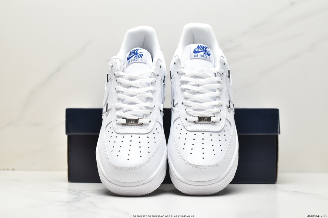 160 泫雅同款Nike Air Force 1'07 LX”Chrome Luxe” 四钩 白蓝 CT1990-100