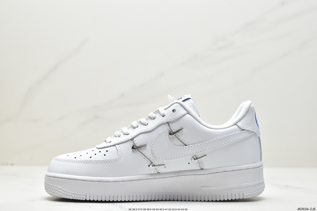 160 泫雅同款Nike Air Force 1'07 LX”Chrome Luxe” 四钩 白蓝 CT1990-100