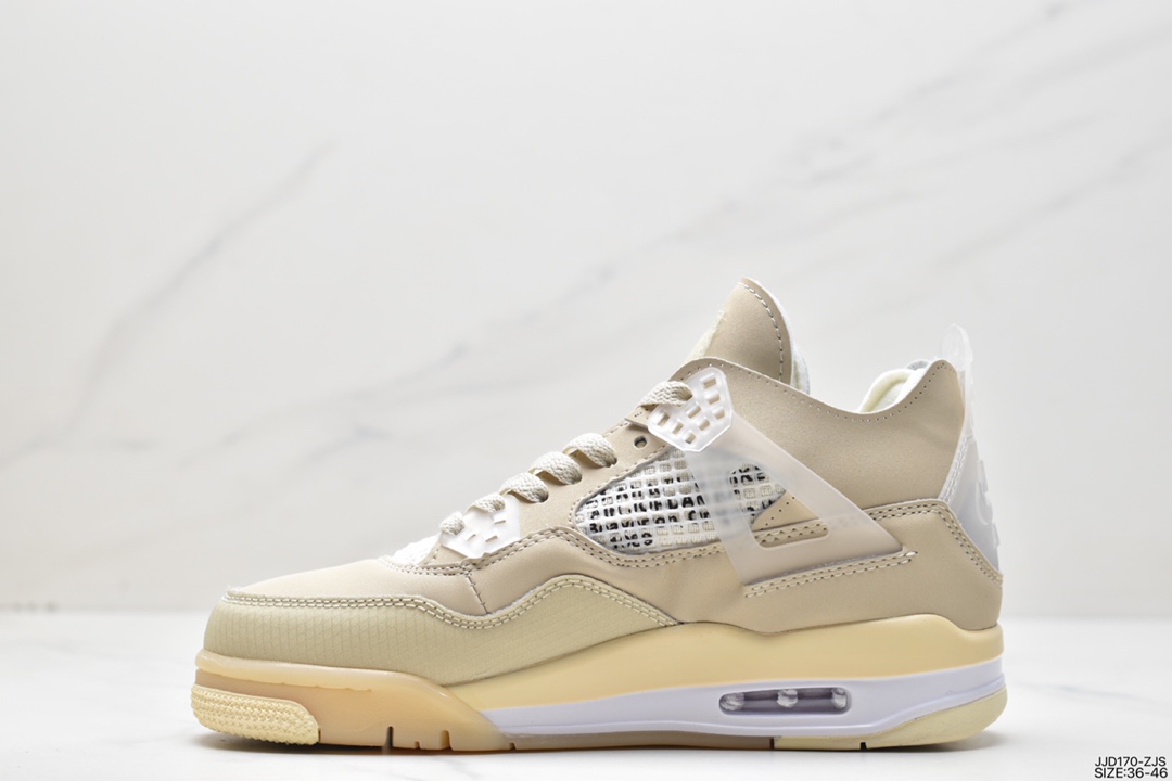130 Off-White x Nike Air Jordan 4 Retro”Cream/Sail”迈克尔·乔丹AJ4代篮球鞋CV9388-100