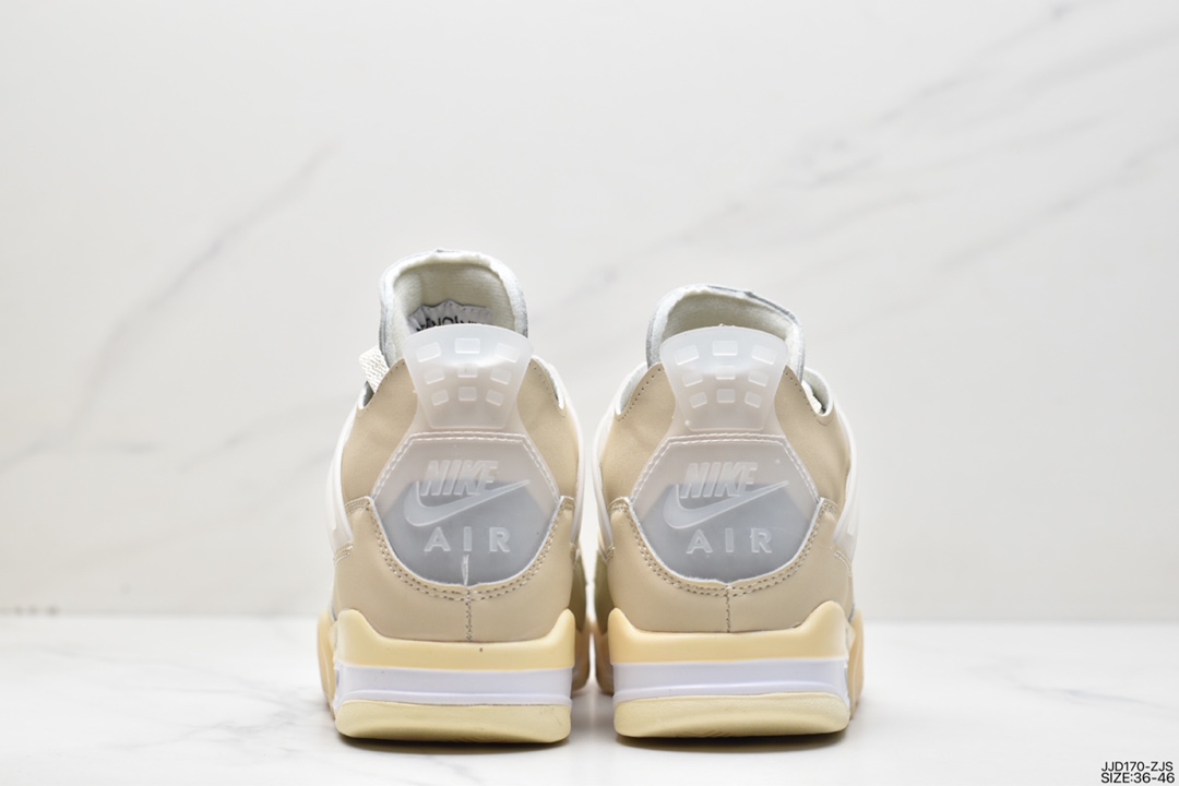 130 Off-White x Nike Air Jordan 4 Retro”Cream/Sail”迈克尔·乔丹AJ4代篮球鞋CV9388-100