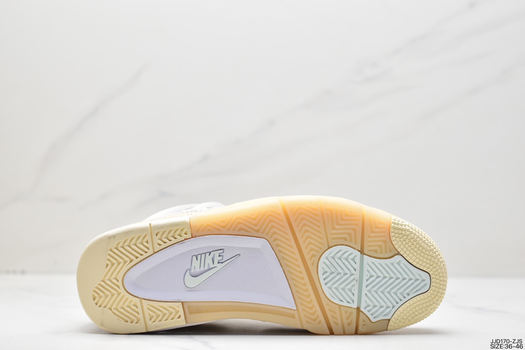 130 Off-White x Nike Air Jordan 4 Retro”Cream/Sail”迈克尔·乔丹AJ4代篮球鞋CV9388-100
