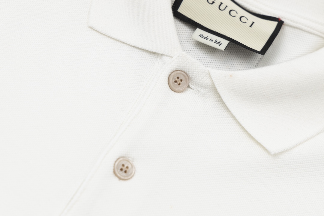 200 高版本 GUCCI 古驰2023新款POLO 加密同缸罗纹 经典标识金线刺绣