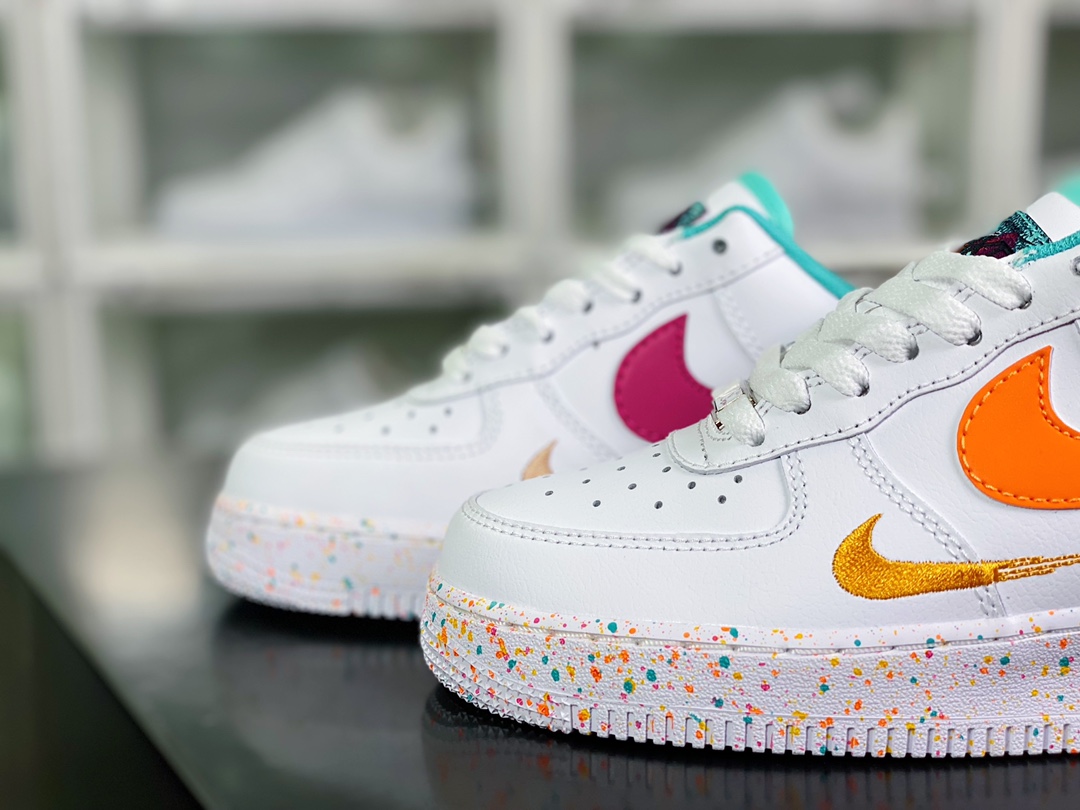 220 Air Force 1'07 Low GS”Multi-Color/Multi-Swoosh”空军一号板鞋“兔年白橙三钩子”FD4626-181