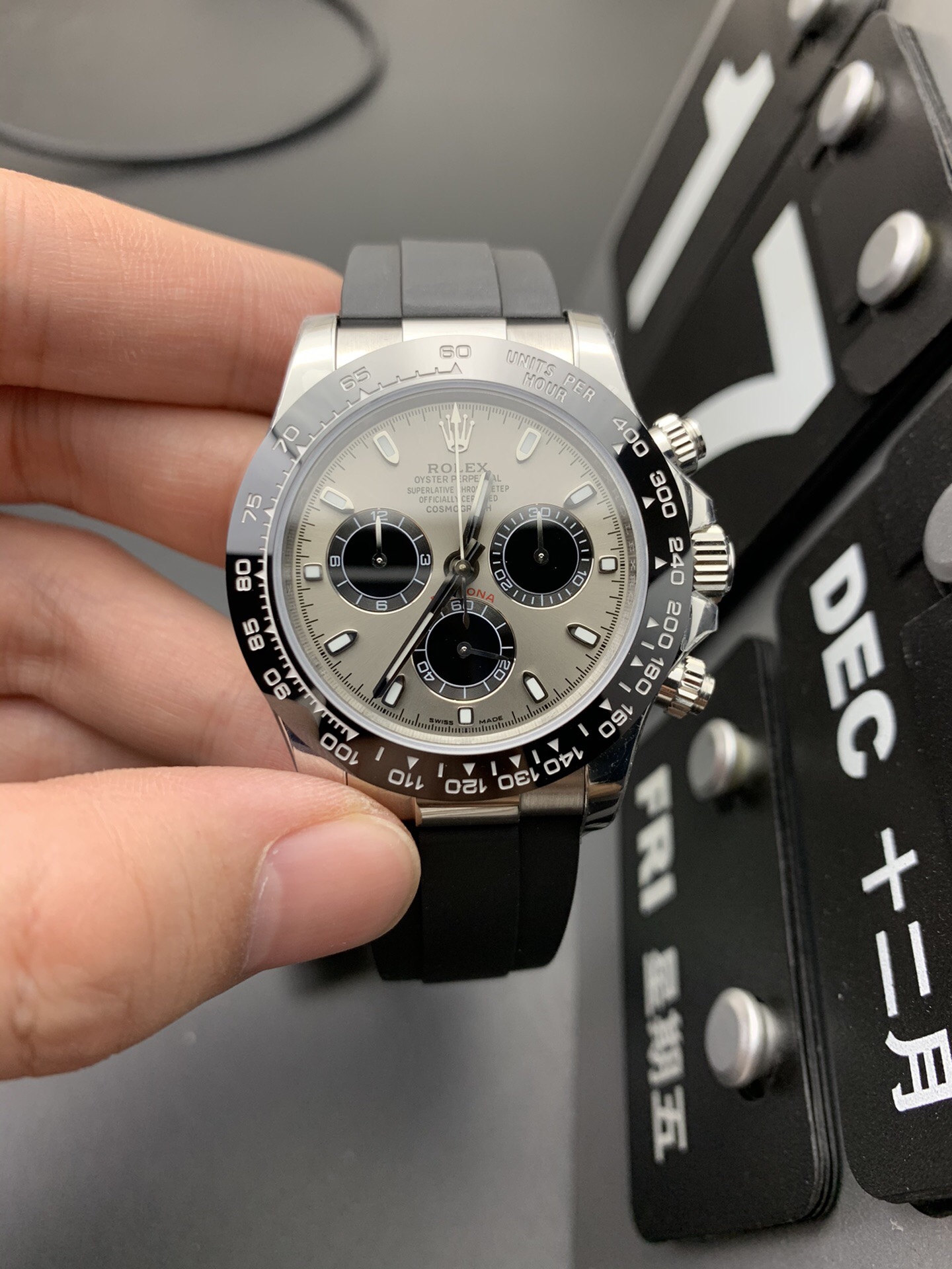 ROLEX Rolex Kaśmičnaja 40mm Šèry Dyzajn - Realnyja zdymki pry adpraŭcy - Najvyšejšaja jakasć