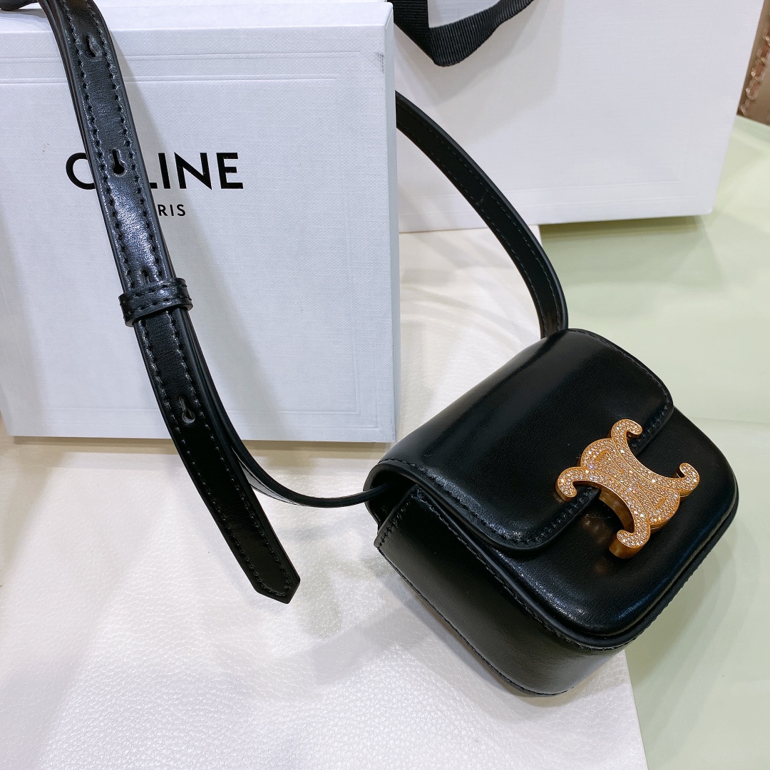 [Celine Belts]c eline 23 TRIOMPHE Glossy cow leather belt fanny pack Women