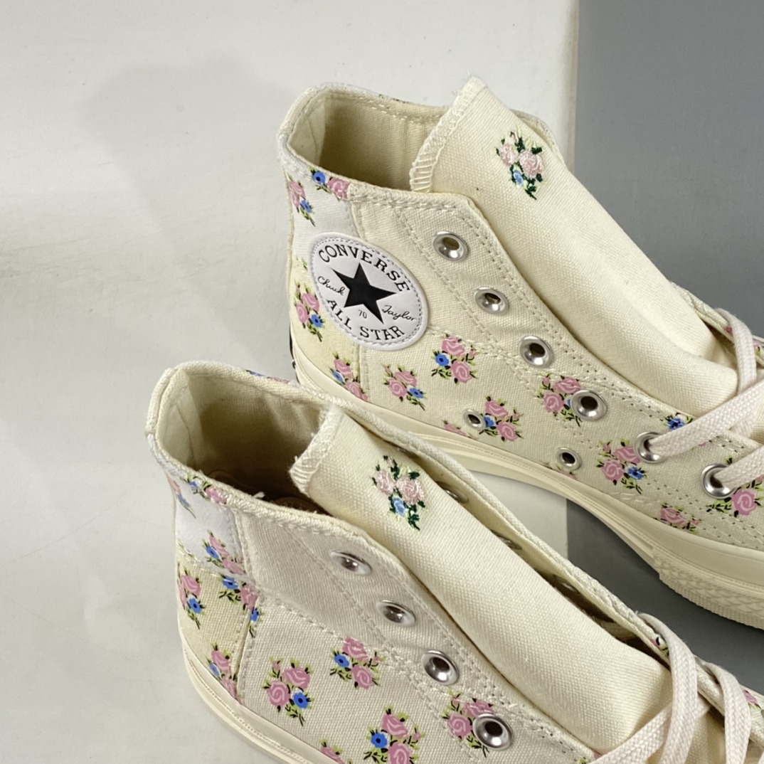 P170 Converse 1970s 匡威春季新款 刺绣满印小碎花帆布鞋 A05193C