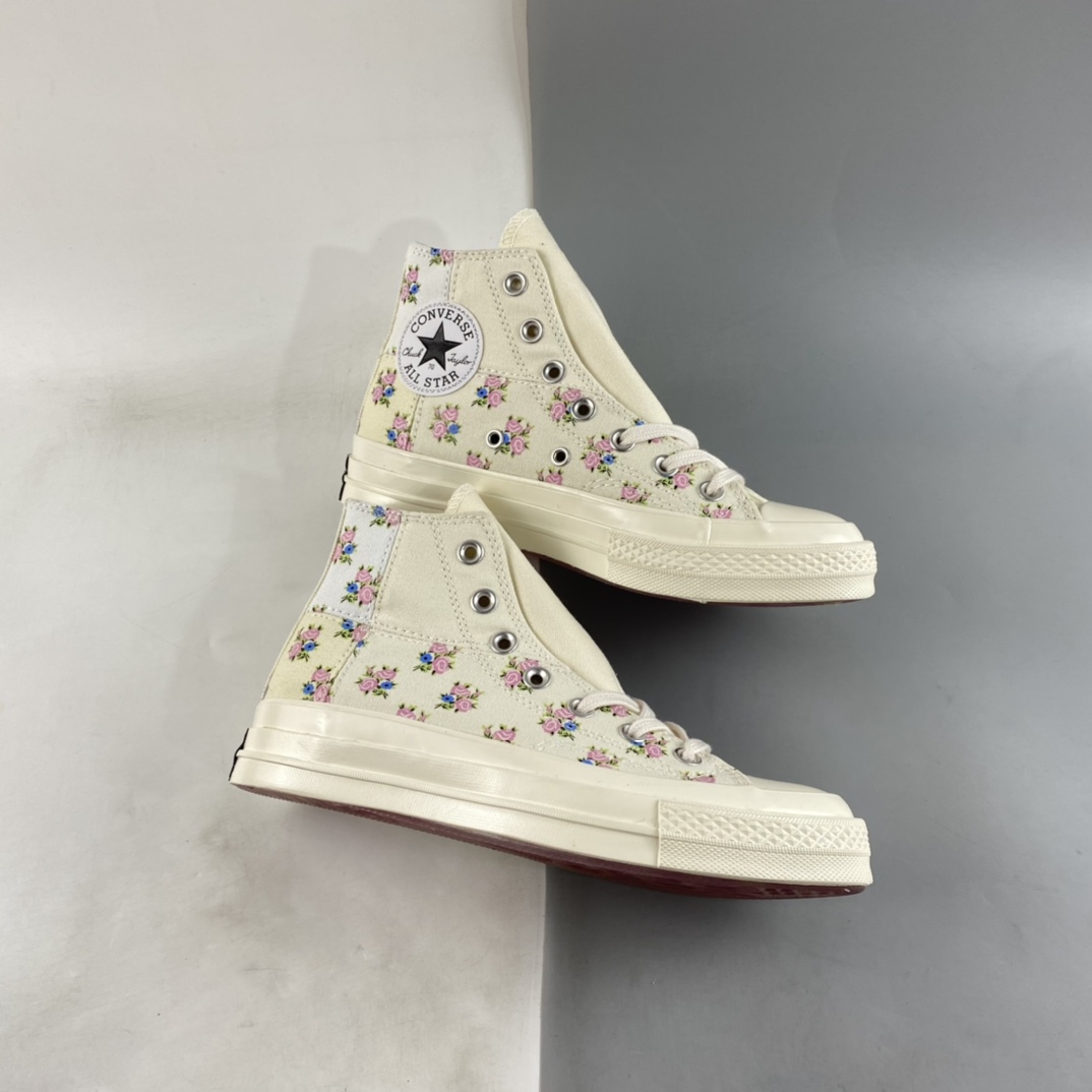 P170 Converse 1970s 匡威春季新款 刺绣满印小碎花帆布鞋 A05193C