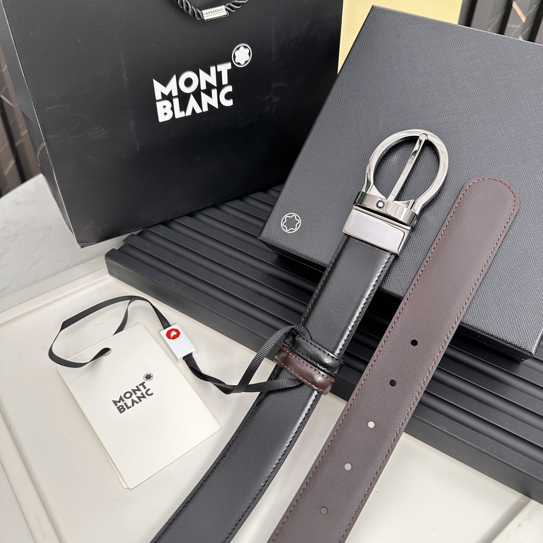 High-Quality Non-Market Marlblanc Belt from Marlboro Factory: Real-Grade M Series Engraved with Montblanc - 图片 3