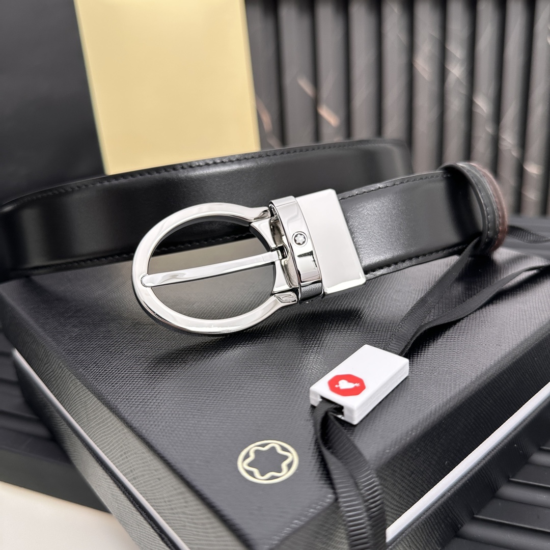 Real-Grade Marlblanc Belt: Cutting-Edge Quality, Marlboro Factory Delivery, Double-Sided, 3.5cm Width. - 图片 5