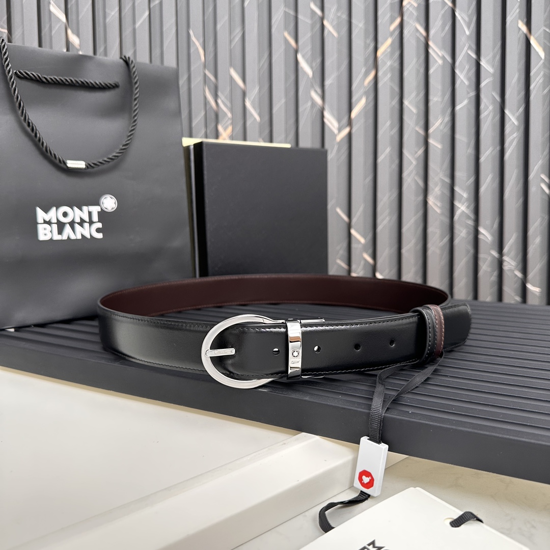 Real-Grade Marlblanc Belt: Cutting-Edge Quality, Marlboro Factory Delivery, Double-Sided, 3.5cm Width. - 图片 8