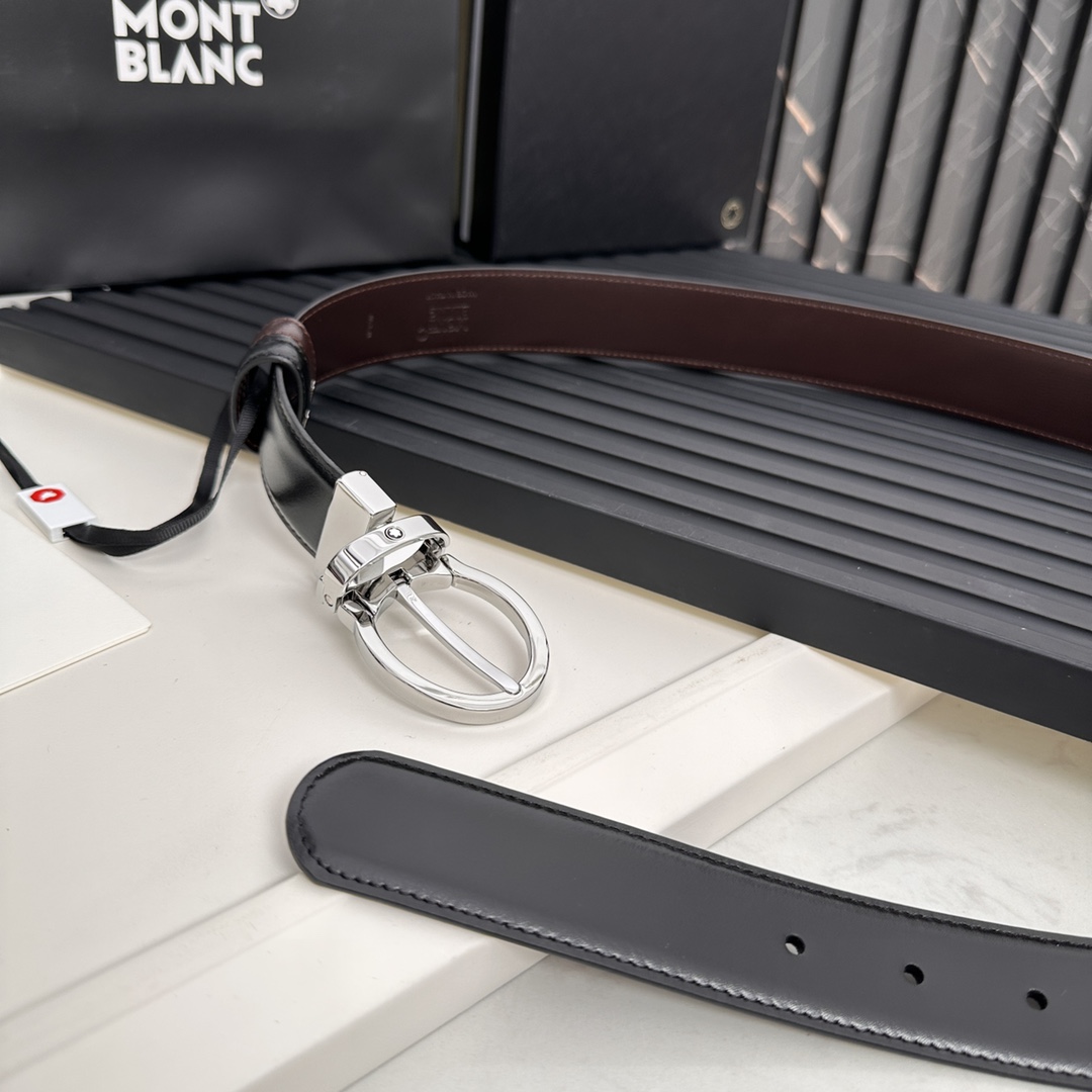 Real-Grade Marlblanc Belt: Cutting-Edge Quality, Marlboro Factory Delivery, Double-Sided, 3.5cm Width. - 图片 3