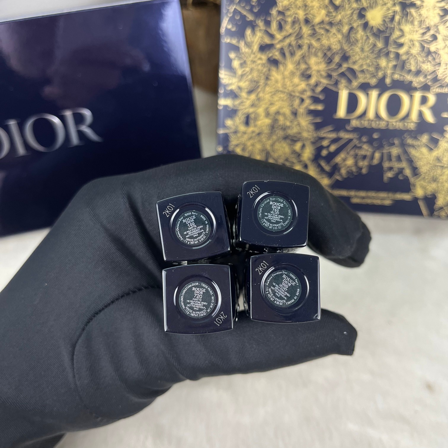 55💰22年新版迪奥蓝金口红小样4件套,1.5g*4支,配礼袋 6