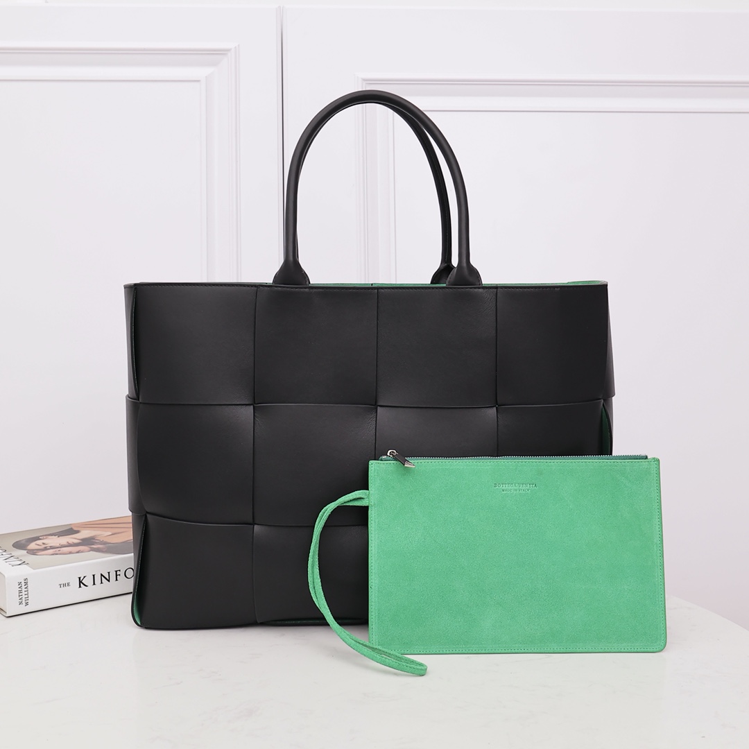 Large Tote Bag Travel Bag Cowhide and Sheepskin Mixed Color Block