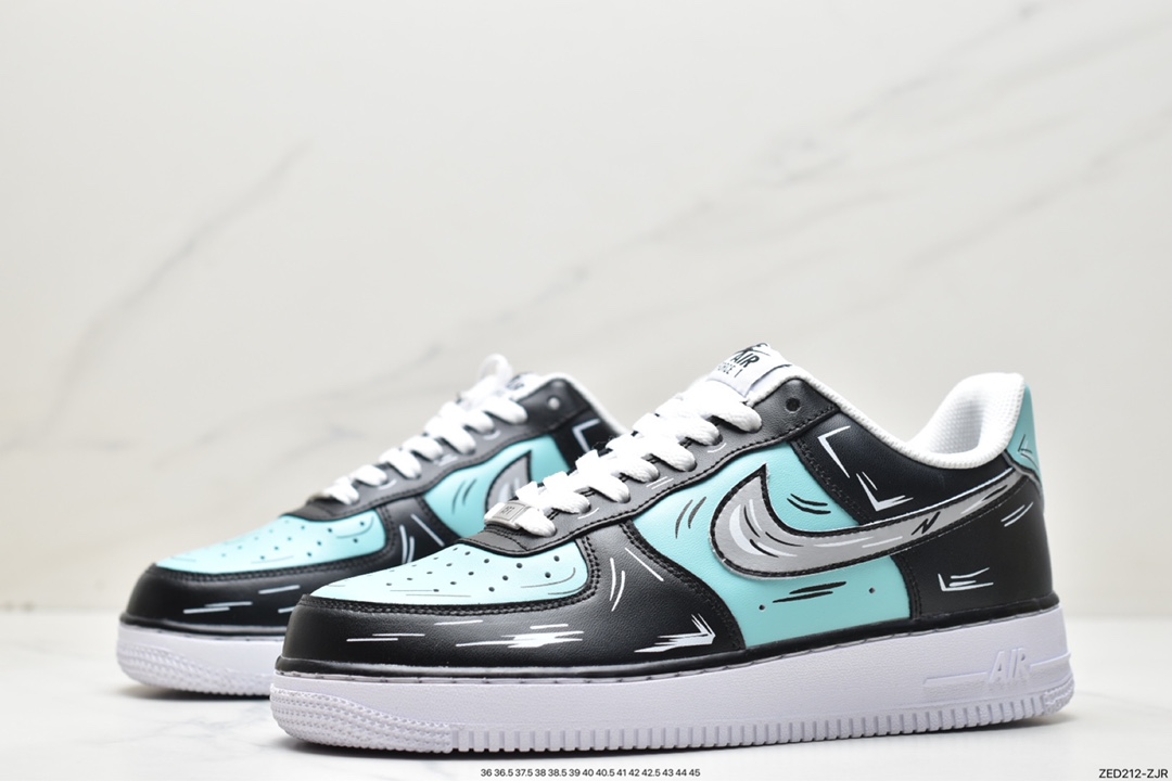 Official popular customized 2D theme Nike Air Force 1 Low'07 black diamond CW2288-215