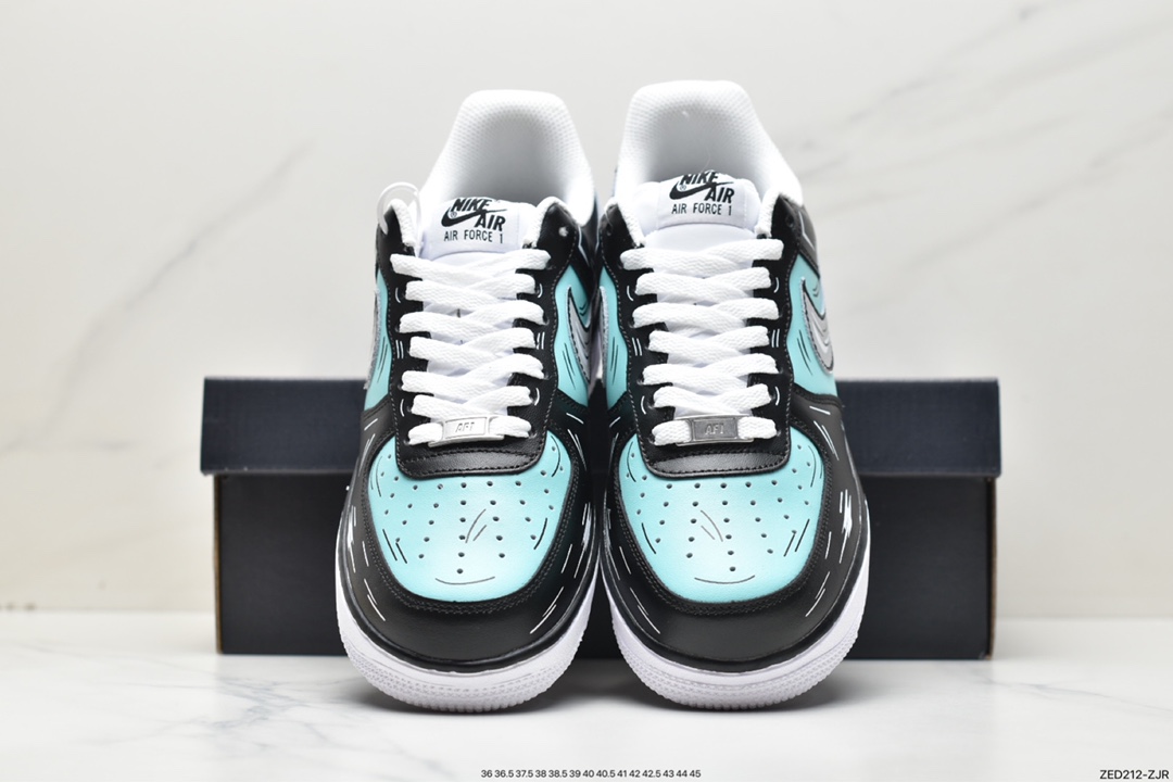 Official popular customized 2D theme Nike Air Force 1 Low'07 black diamond CW2288-215