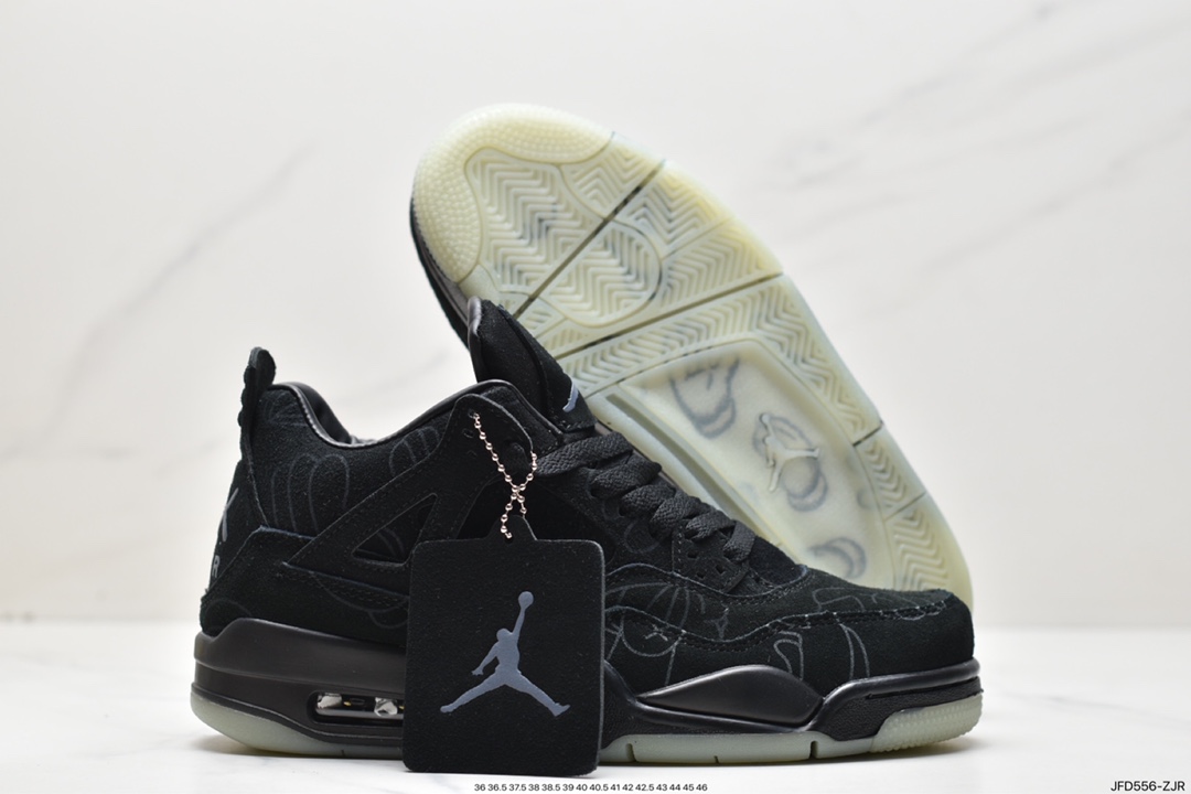 170 Kaws x NIke Air Jordan 4 Retro”Black Cold Gray”迈克尔·乔丹AJ4代中帮篮球鞋 930155-001