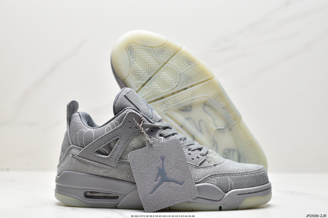 170 Kaws x NIke Air Jordan 4 Retro”Black Cold Gray”迈克尔·乔丹AJ4代中帮篮球鞋 930155-001