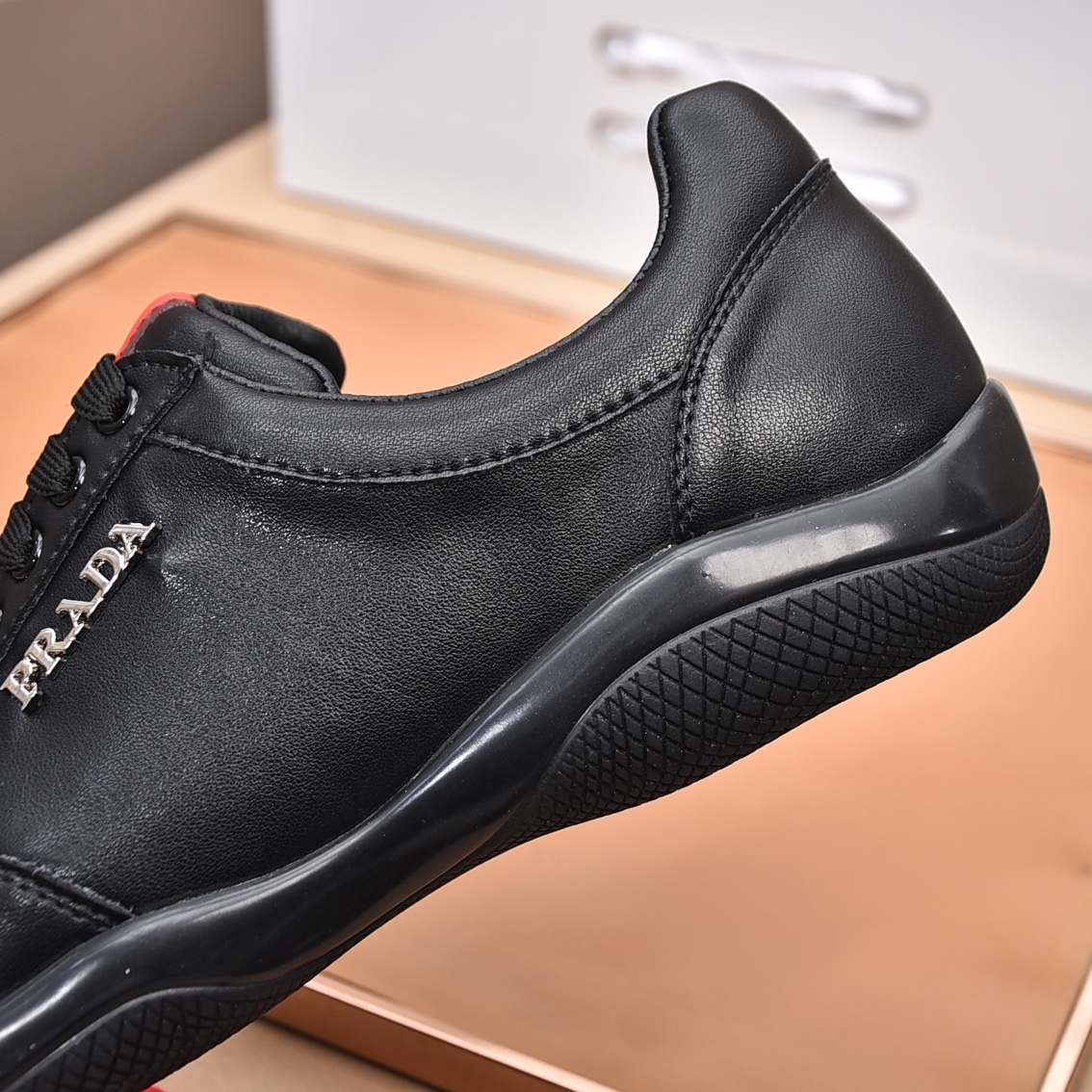 Prada Men's Leather Sneakers - Italian Calfskin, Comfortable & Stylish 8 i1676743783 1876 6