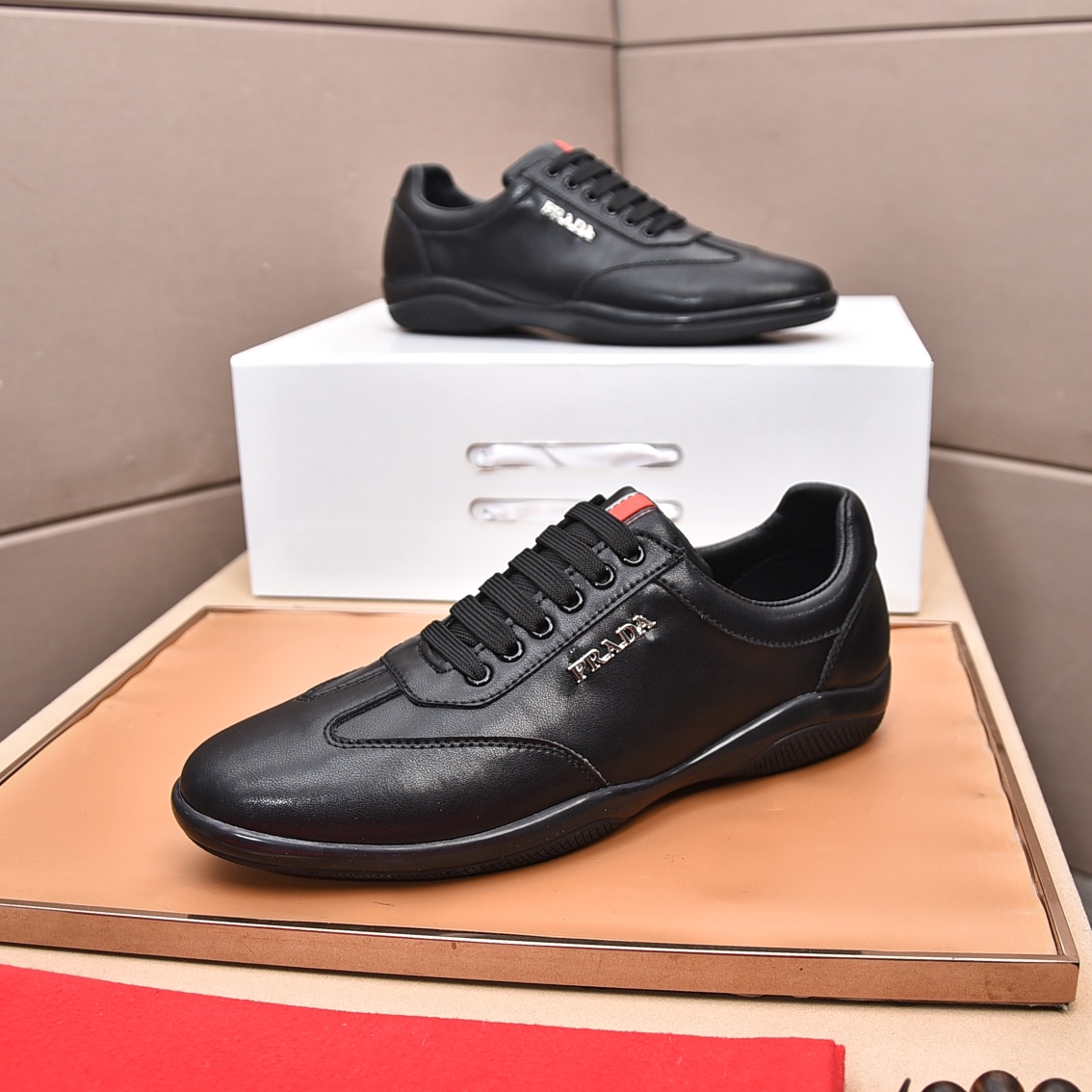 Prada Men's Leather Sneakers - Italian Calfskin, Comfortable & Stylish 4 i1676743783 6318 2