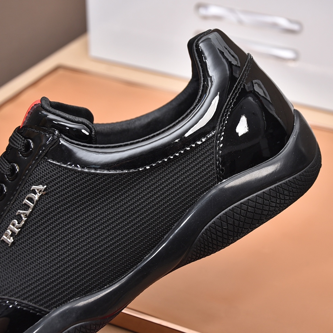 Prada 2023 Men's Black Leather Lace-Up Sneakers, Sizes 38-44 10 i1676743803 1896 8