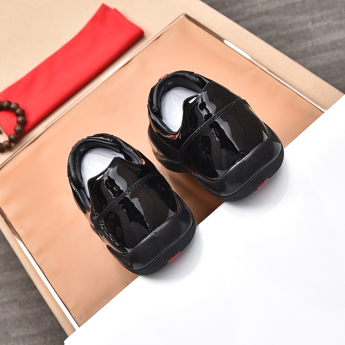 Prada 2023 Men's Black Leather Lace-Up Sneakers, Sizes 38-44 8 i1676743803 6502 6