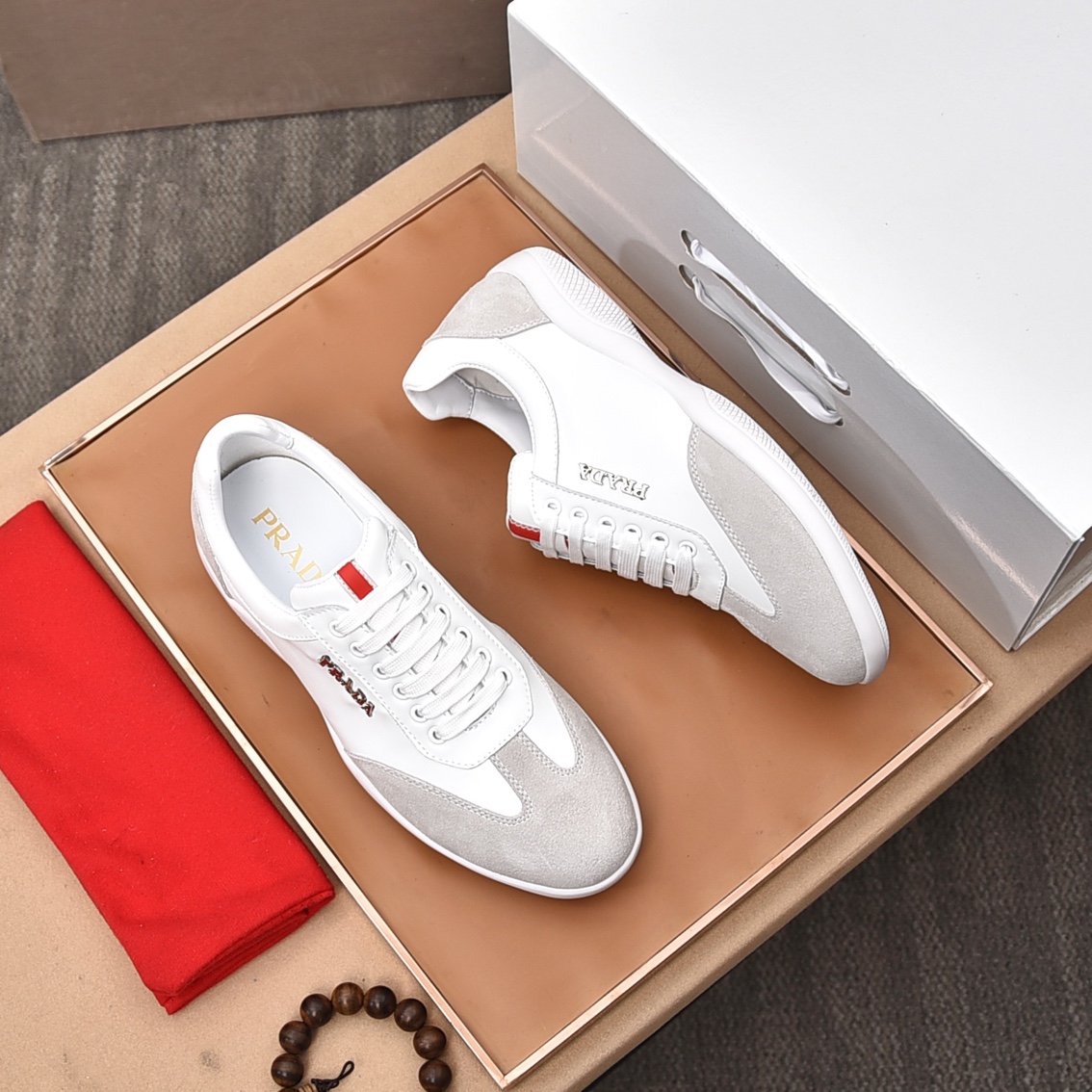 Prada 2023 Leather Sneakers - Italian Calfskin, Comfortable & Stylish 3 i1676743820 5414 1
