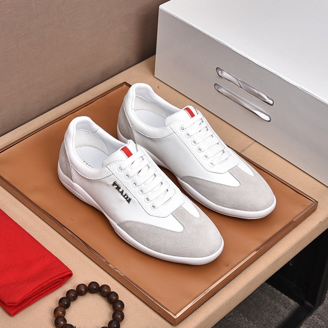Prada 2023 Leather Sneakers - Italian Calfskin, Comfortable & Stylish 1 Prada 2023 Leather Sneakers - Italian Calfskin, Comfortable & Stylish